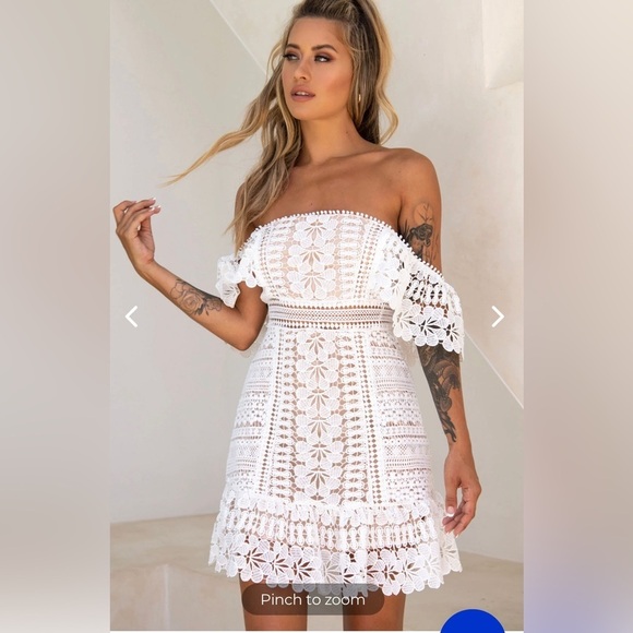 Tallulah Off shoulder white lace dress xs NWT selfie Leslie - Picture 11 of 11